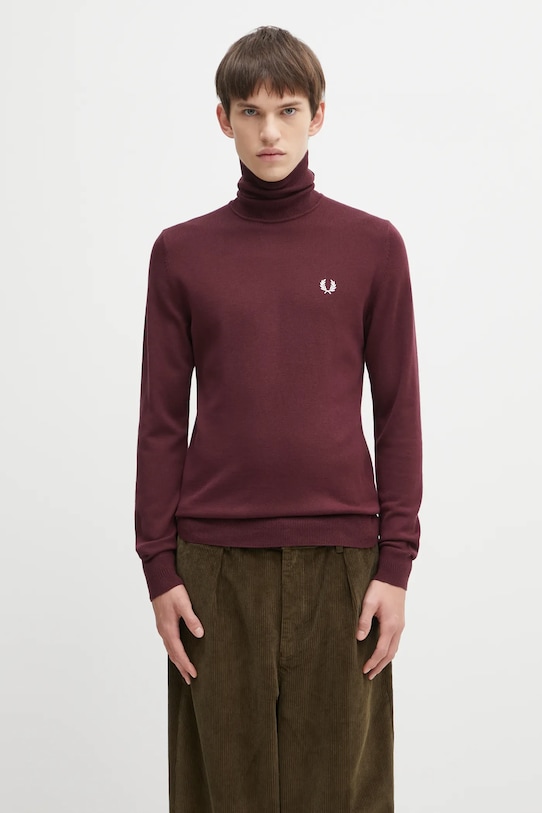 Fred Perry sweter z dodatkiem wełny golf bordowy K9552