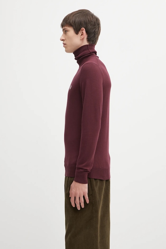 Fred Perry sweter z dodatkiem wełny K9552 bordowy AW25