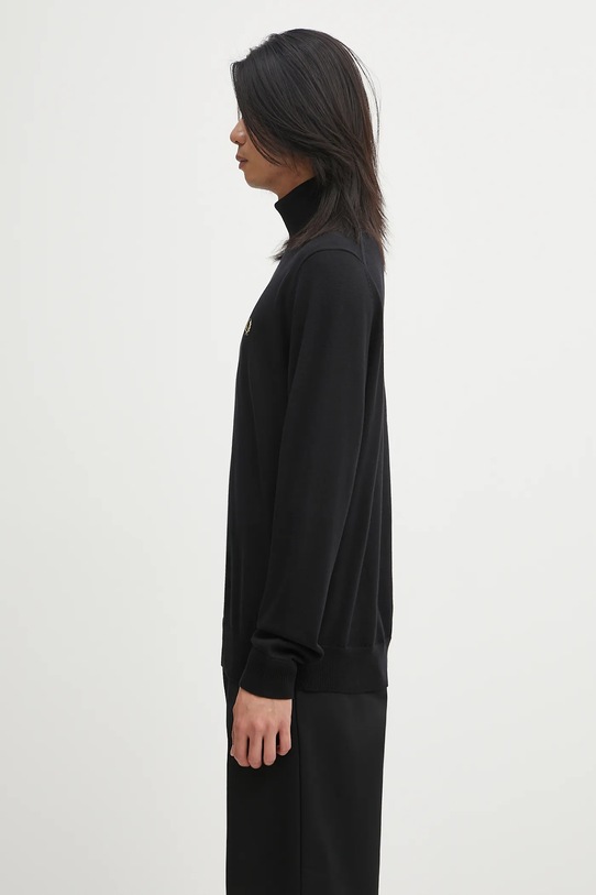Fred Perry sweter z dodatkiem wełny K9552 czarny AW25
