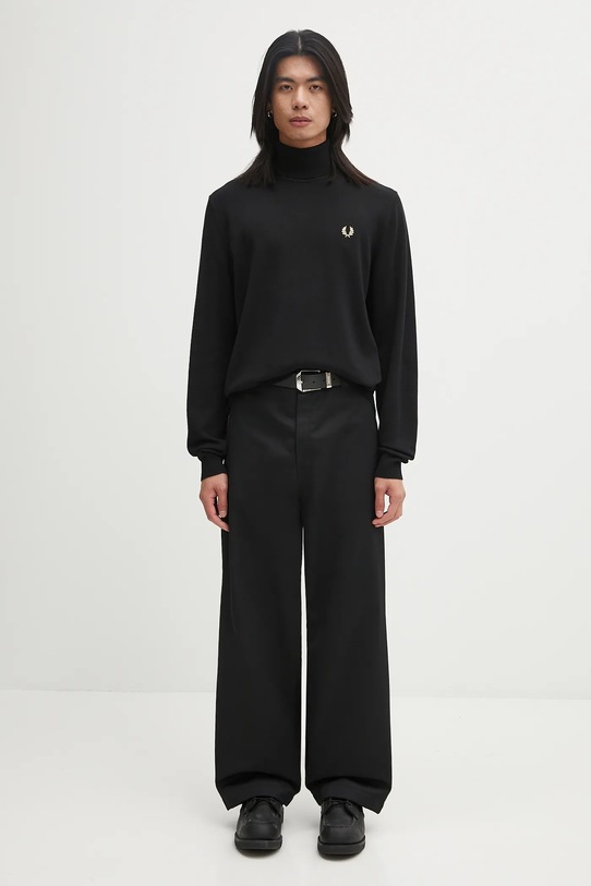 Fred Perry sweter z dodatkiem wełny K9552 czarny