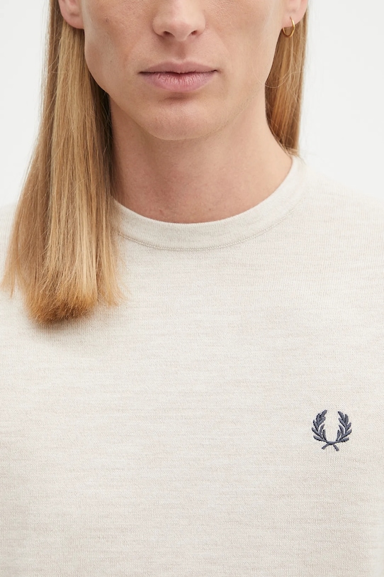 Fred Perry sweter z wełną beżowy K9601