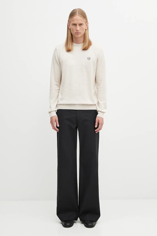 Fred Perry sweter z wełną K9601 beżowy