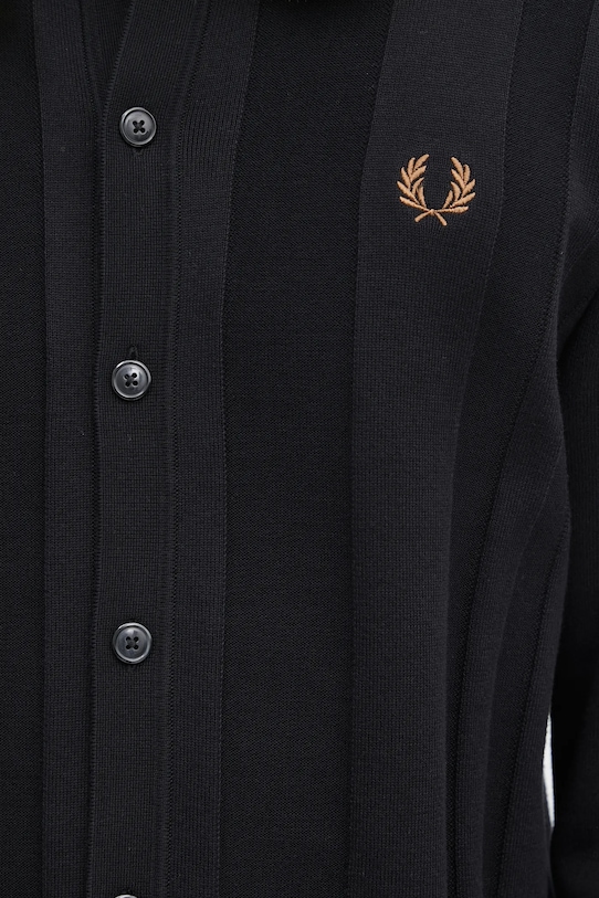 Fred Perry cardigan din bumbac negru K9726