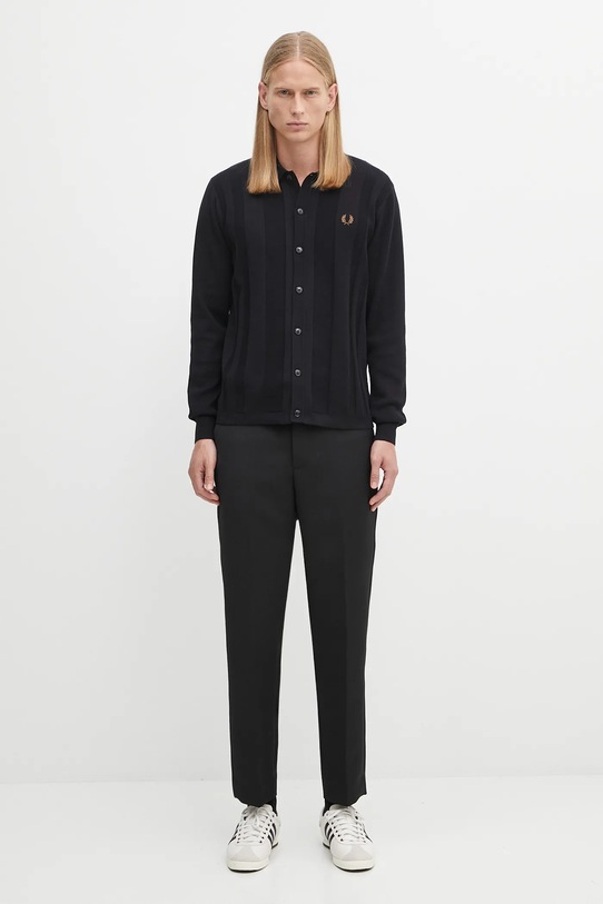 Fred Perry kardigan bawełniany K9726 czarny