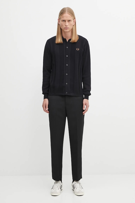 Fred Perry cardigan din bumbac K9726 negru