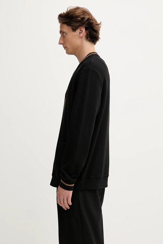 Fred Perry kardigan bawełniany M2654 czarny AW25