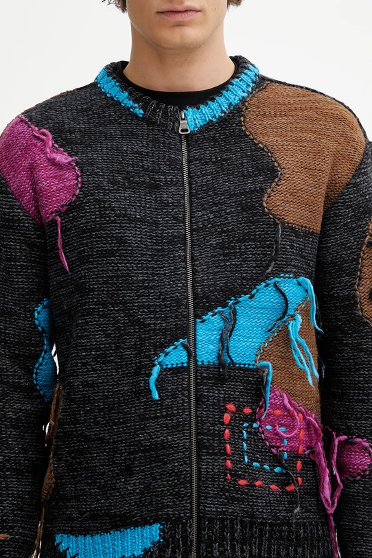 Andersson Bell kardigan z wełną Intarisa Zip-Up Crewneck czarny atb1333u