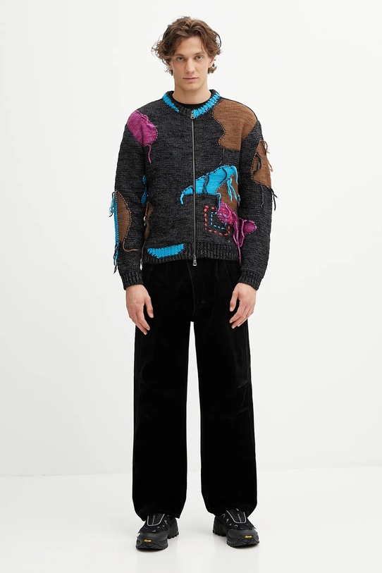 Andersson Bell kardigan z wełną Intarisa Zip-Up Crewneck atb1333u czarny