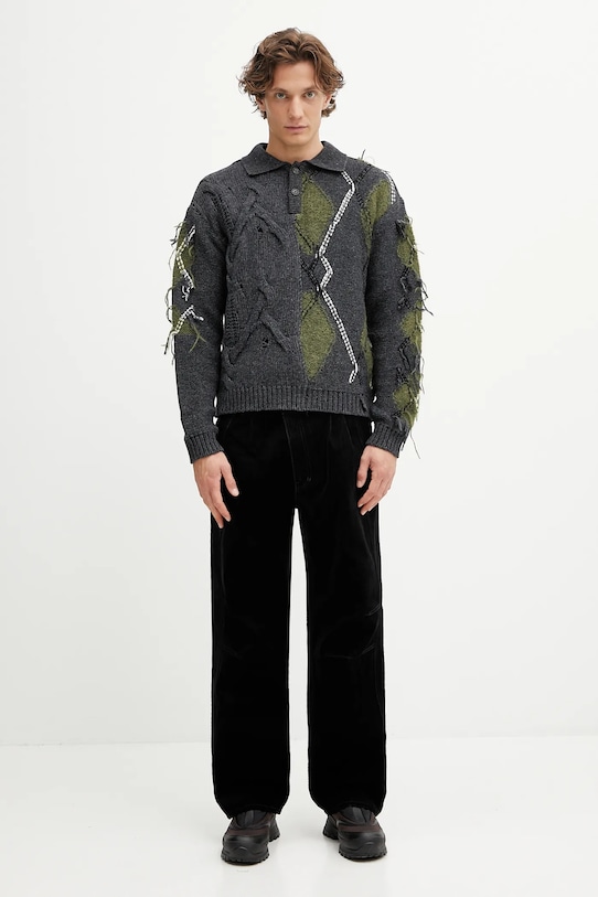 Свитер с шерстью Andersson Bell Argyle Fisherman Polo atb1346m серый