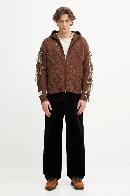 Andersson Bell kardigan z wełną Argyle Fisherman Hood Zip-Up atb1347u