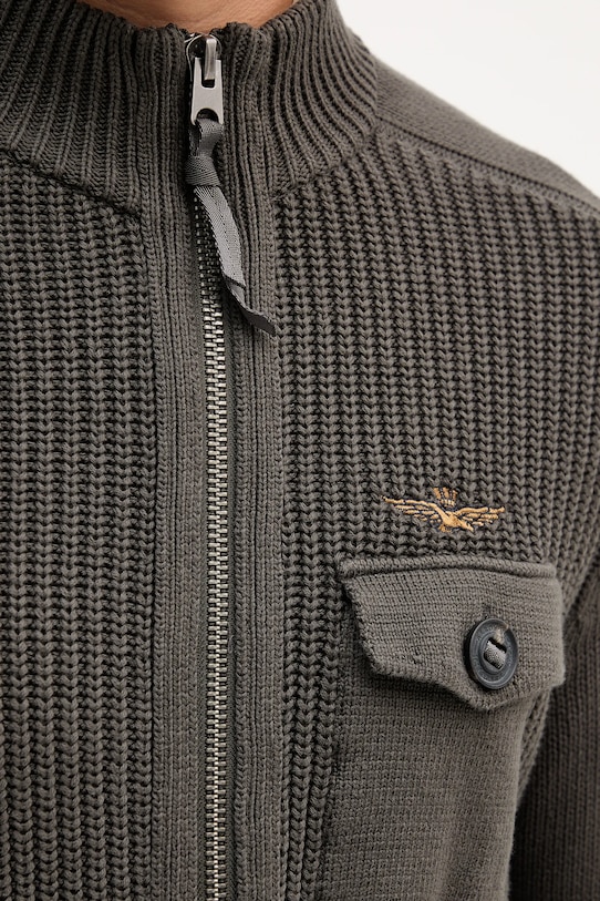 Aeronautica Militare cardigan din bumbac MA1565UL00409 gri