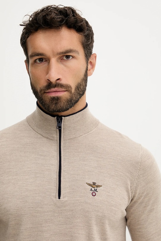 Vlněný svetr Aeronautica Militare béžová MA1570UL00415