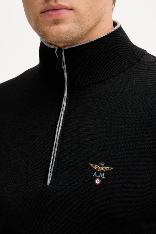 Шерстяной свитер Aeronautica Militare MA1570UL00415 чёрный