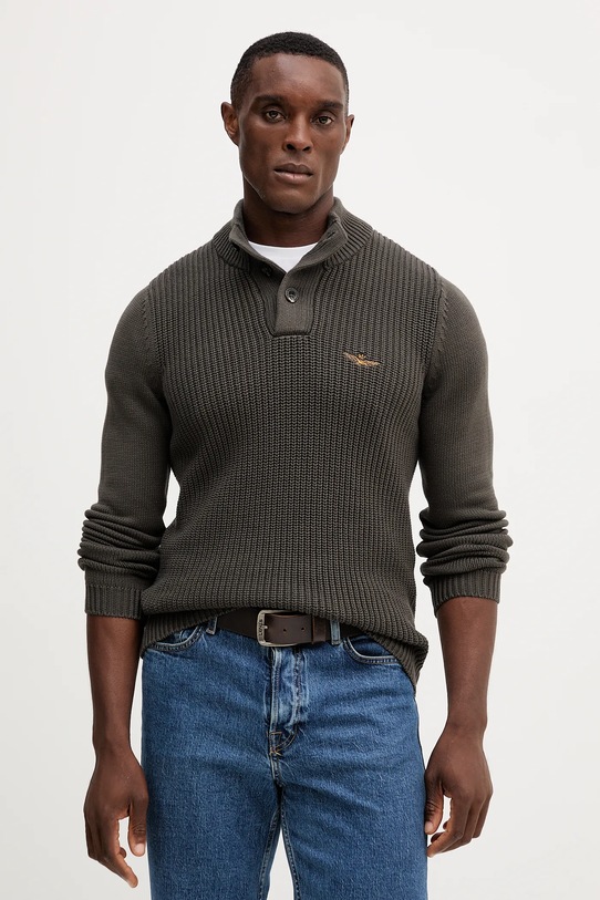 Aeronautica Militare sweter bawełniany bawełna szary MA1572UL00409