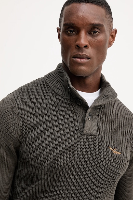 Pamučni pulover Aeronautica Militare siva MA1572UL00409