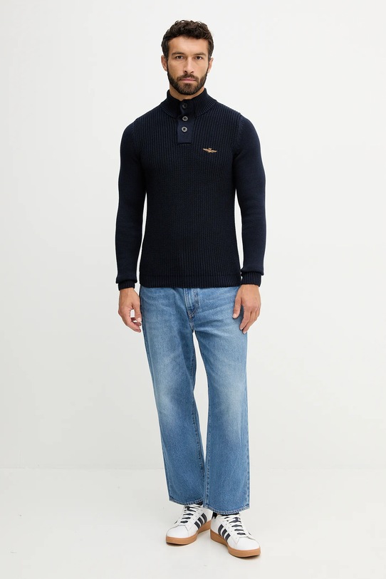 Aeronautica Militare sweter bawełniany MA1572UL00409 granatowy AW25