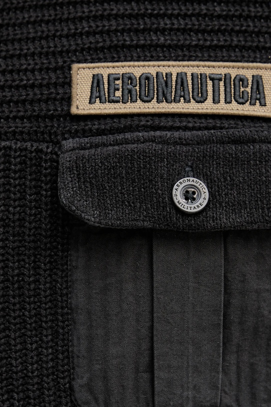 Bavlněný svetr Aeronautica Militare MA1573UL00539 černá