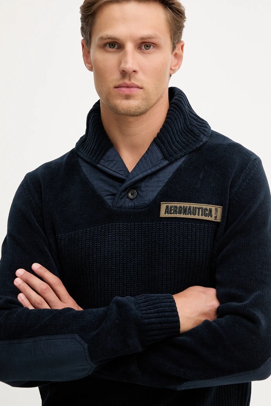Aeronautica Militare sweter bawełniany granatowy MA1574UL00539