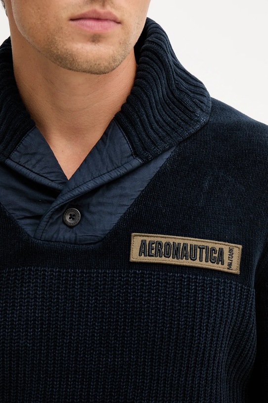Aeronautica Militare sweter bawełniany MA1574UL00539 granatowy