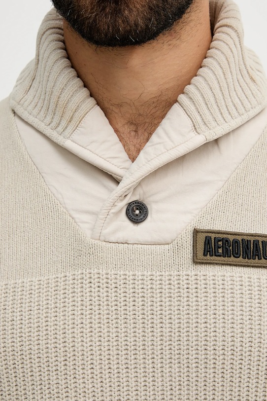 Бавовняний светр Aeronautica Militare MA1574UL00539 бежевий