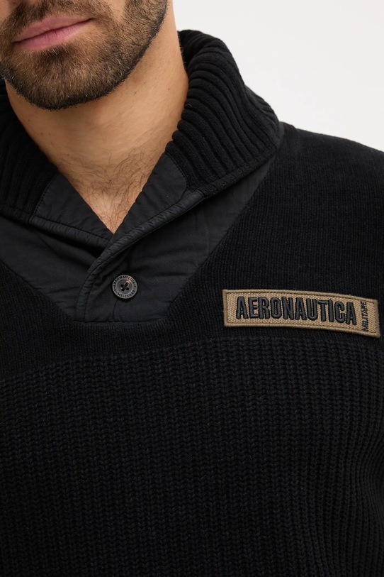 Бавовняний светр Aeronautica Militare MA1574UL00539 чорний
