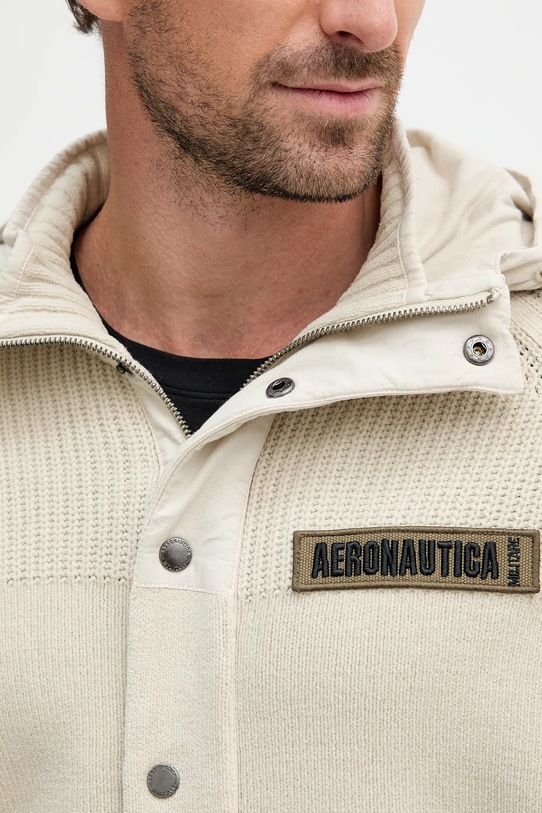 Bombažen pulover Aeronautica Militare MA1575UL00539 bež