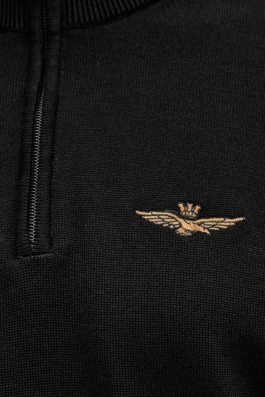 Βαμβακερό πουλόβερ Aeronautica Militare MA1578UL00506 μαύρο