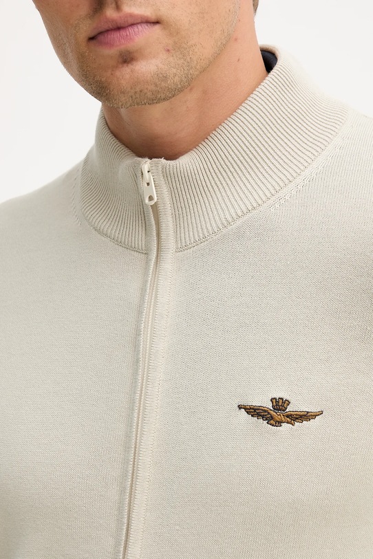 Aeronautica Militare kardigan bawełniany MA1580UL00506 beżowy