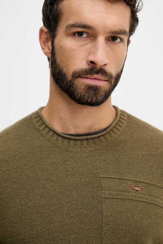 Μάλλινη μπλουζα Aeronautica Militare πράσινο MA1586UL00904