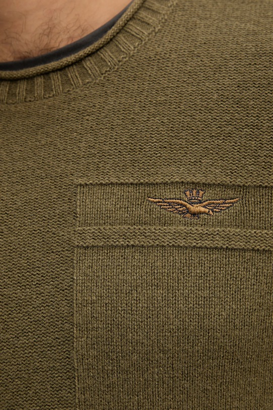 Μάλλινη μπλουζα Aeronautica Militare MA1586UL00904 πράσινο