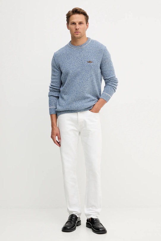 Μάλλινη μπλουζα Aeronautica Militare MA1608UL00924 μπλε AW25