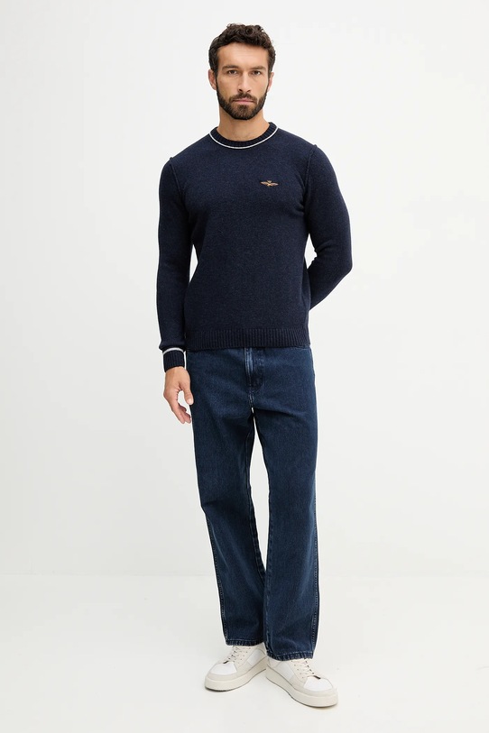 Μάλλινη μπλουζα Aeronautica Militare MA1608UL00924 σκούρο μπλε AW25