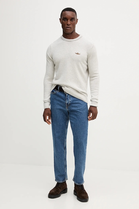 Vlněný svetr Aeronautica Militare MA1608UL00924 šedá AW25