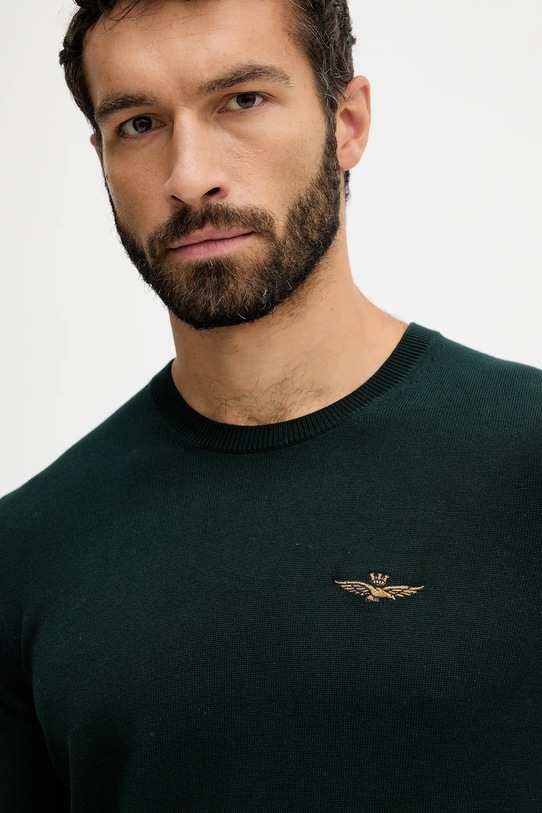 Aeronautica Militare sweter bawełniany zielony MA1611UL00506