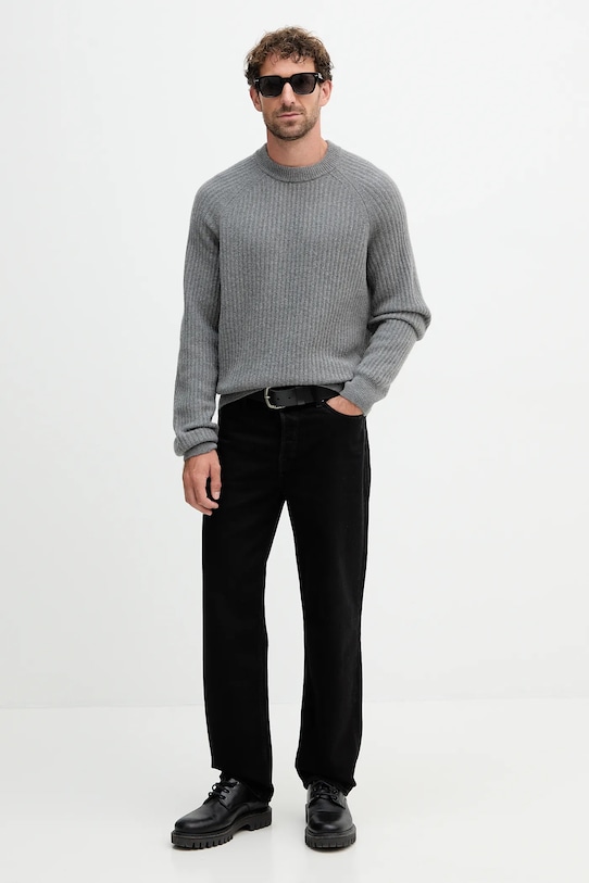 BOSS Orange pulover de lână 50548674 gri AW25