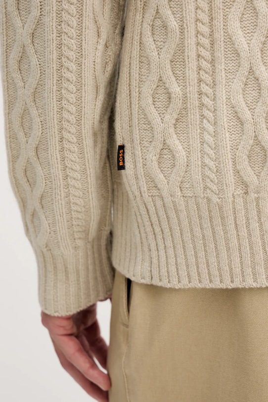 BOSS Orange sweter wełniany 50548689 beżowy