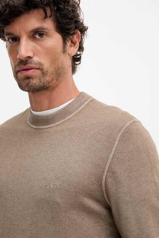 BOSS Orange sweter wełniany beżowy 50550534