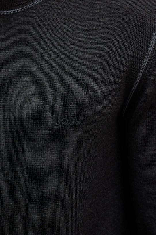Шерстяной свитер BOSS Orange 50550534 чёрный
