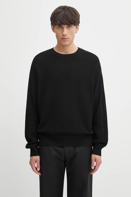 Visvim sweter z jedwabiem jumbo sb knit okrągły czarny 125105012003