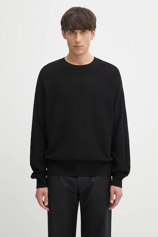 Visvim sweter z jedwabiem jumbo sb knit okrągły czarny 125105012003