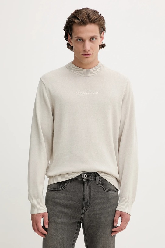 Karl Lagerfeld Jeans sweter bawełniany bawełna beżowy A4M18033