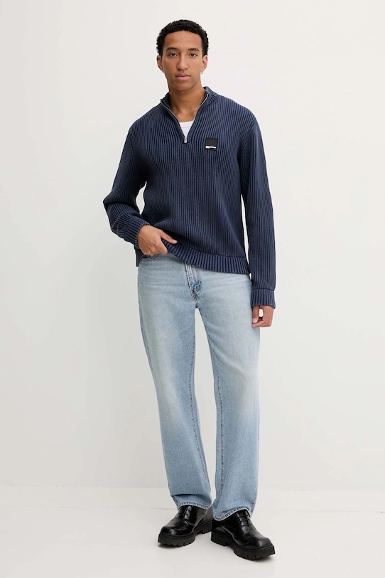 Бавовняний светр Karl Lagerfeld Jeans A4M18034 темно-синій AW25