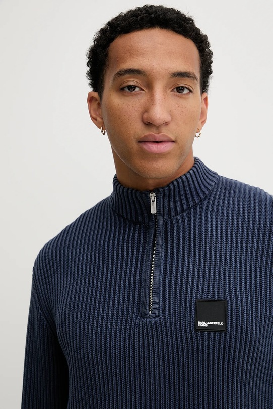Бавовняний светр Karl Lagerfeld Jeans темно-синій A4M18034