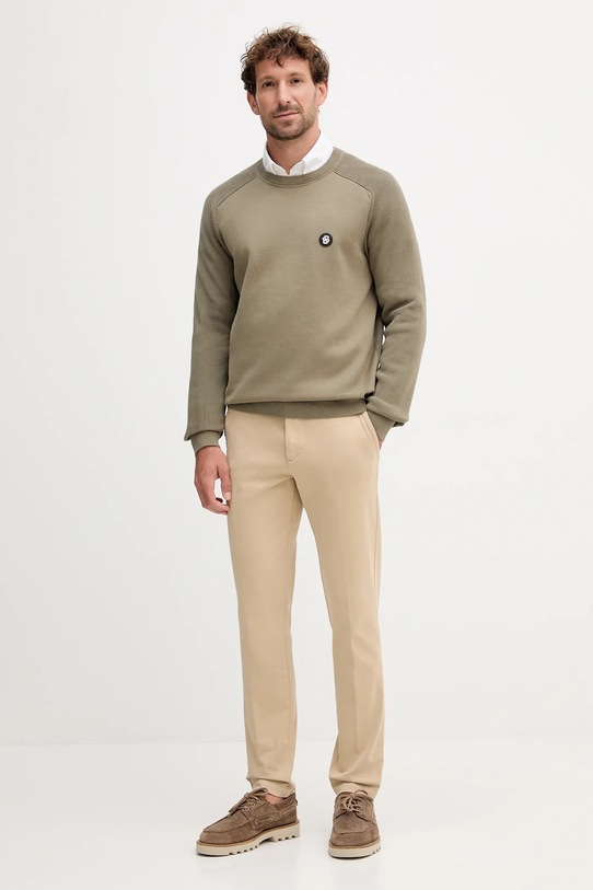 BOSS pulover de bumbac 50543136 verde AW25
