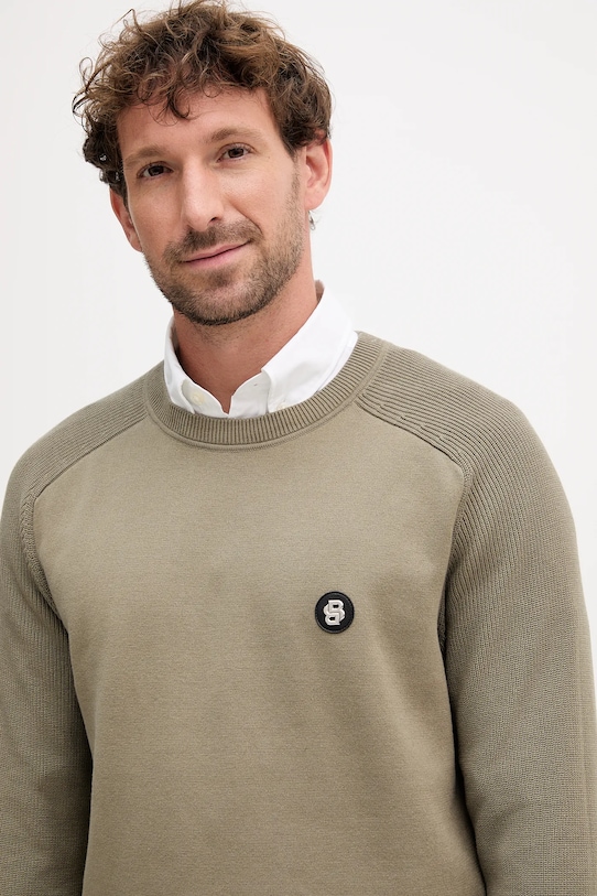 Bavlnený sveter BOSS zelená 50543136