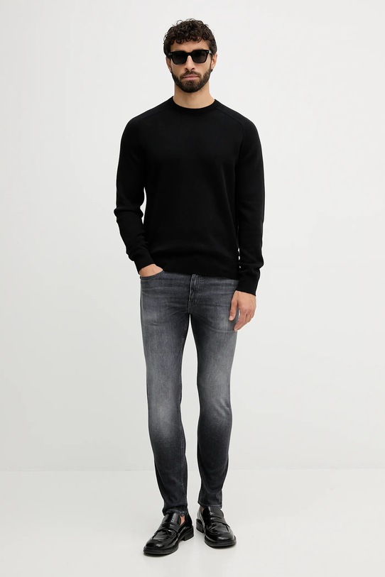 Светр із додаванням вовни BOSS 50549977 чорний AW25