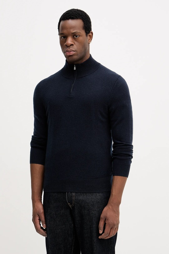 BOSS sweter wełniany wełna granatowy 50549984