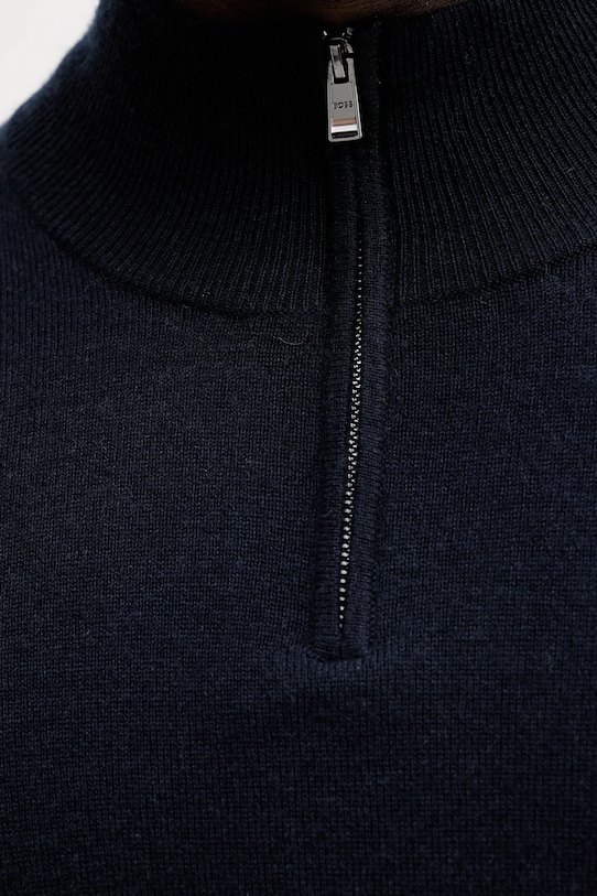 BOSS sweter wełniany 50549984 granatowy