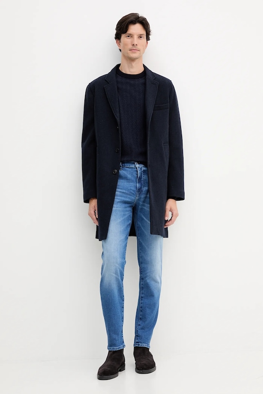 BOSS sweter z dodatkiem wełny 50549985 granatowy AW25