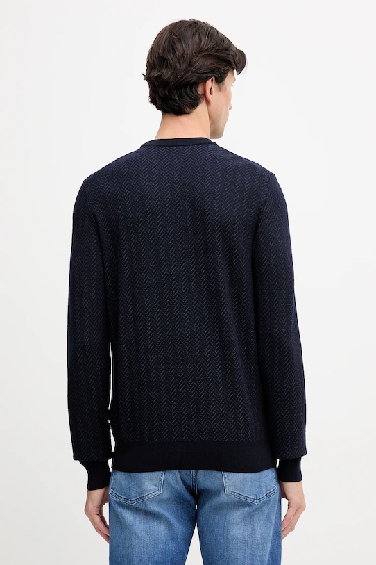 Odzież BOSS sweter z dodatkiem wełny 50549985 granatowy